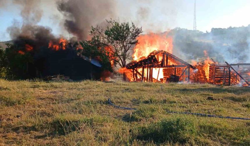 Kastamonu’da 3 samanlık ile odunluk ve garaj yandı