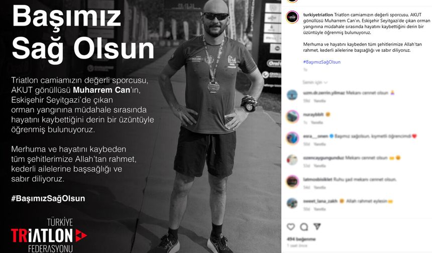 Triatlon sporcusu Eskişehir yangınında şehit oldu
