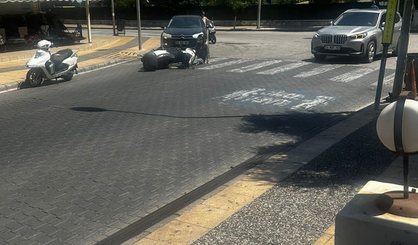 Marmaris’te motosiklet kazası: Sürücü hafif yaralandı