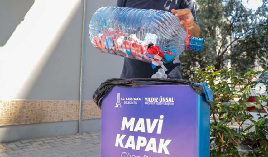 Karşıyaka Belediyesi mavi kapakları umuda çeviriyor