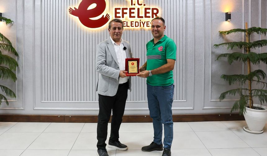 Can kurtaran belediye personeline altın ve plaket