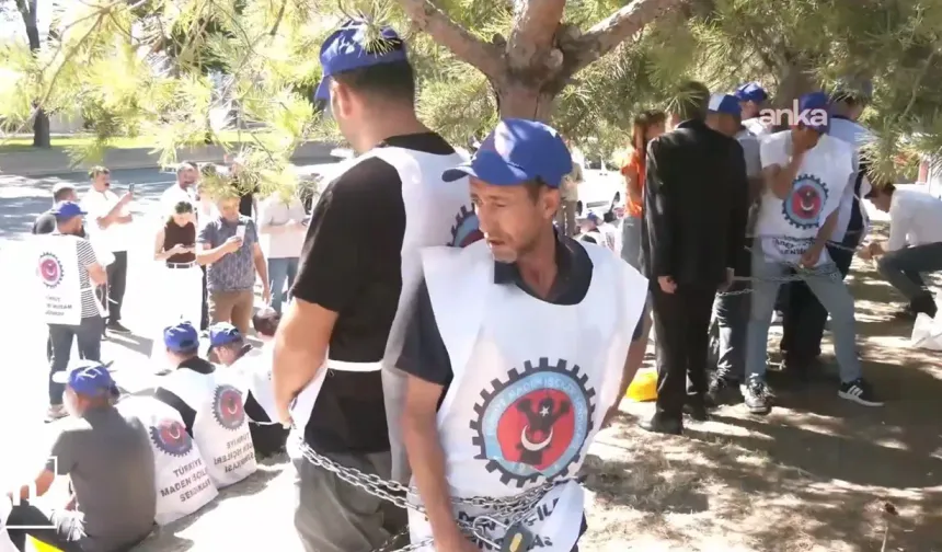 Maden işçilerinin protestosuna polis müdahalesi