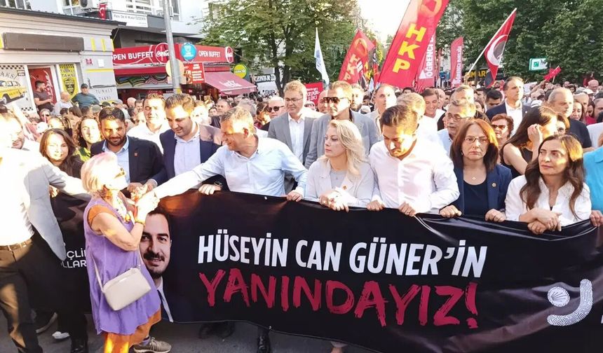 Özgür Özel'den Hüseyin Can Güner'e destek yürüyüşü