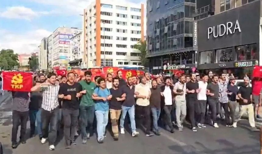 TKP'nin NATO yürüyüşüne polis müdahalesi