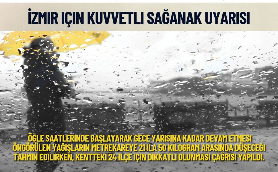 Meteoroloji’den İzmir için kuvvetli sağanak uyarısı