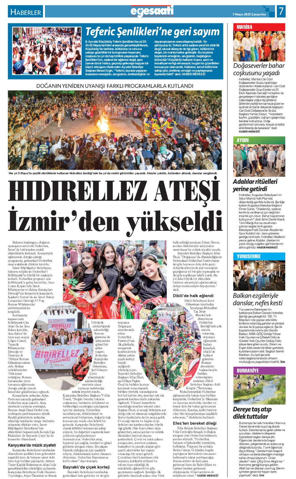 7 Mayis Çarşamba 7E