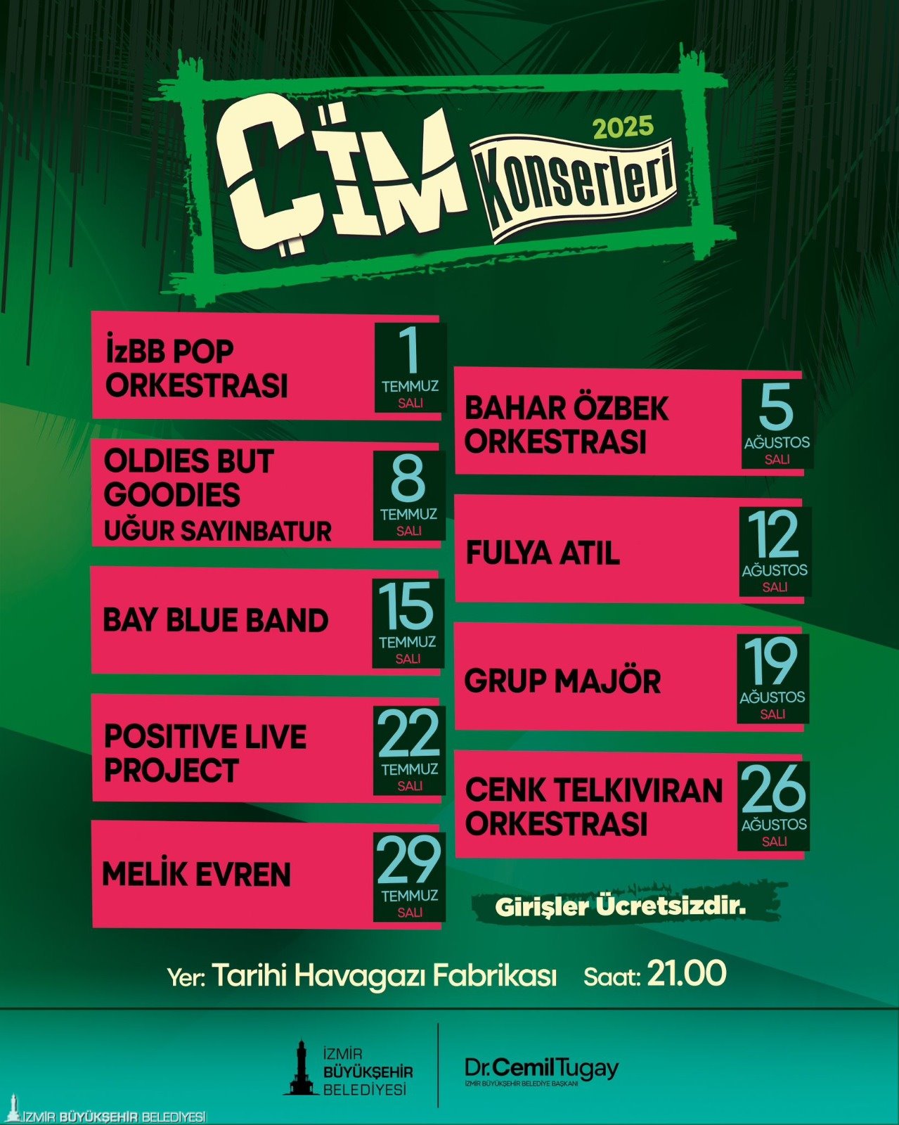 İzmir'de Ücretsiz Çim Konserleri Başlıyor! 4