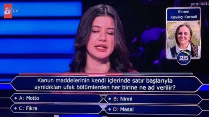Kim Milyoner'de Hukuk Öğrencisinin Bilemediği Soru Tartışma Yarattı (1)