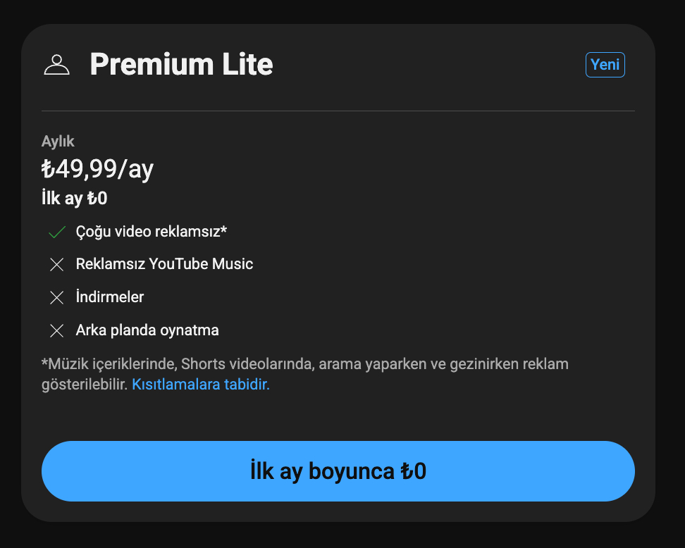 Premium Lite Youtube