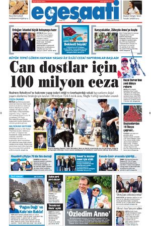 İzmir Ege Saati Gazetesi - 12 Mayıs 2025 Pazartesi manşeti