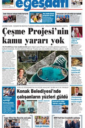 İzmir Ege Saati Gazetesi - 10 Mayıs 2025 Cumartesi manşeti