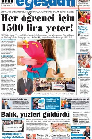 İzmir Ege Saati Gazetesi - 2 Eylül 2025  Salı manşeti