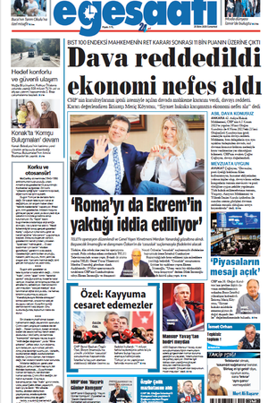 İzmir Ege Saati Gazetesi - 25 Ekim 2025 Cumartesi