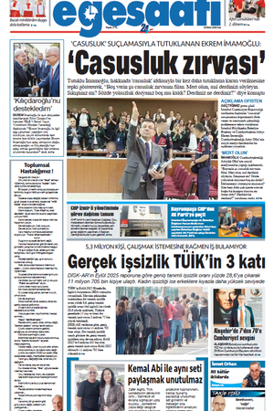 İzmir Ege Saati Gazetesi - 28 Ekim 2025 Salı