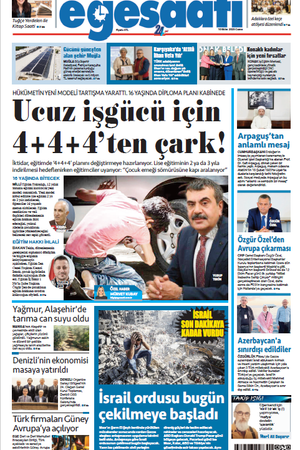 İzmir Ege Saati Gazetesi - 10 Ekim 2025 Cuma